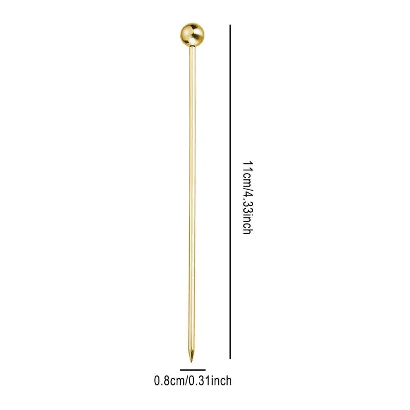 Bâtonnets de Cocktail Réutilisables en Acier Inoxydable, Modules de Cocktail en Métal, Amuse-gueule, Pics à Martini, 10 Pièces