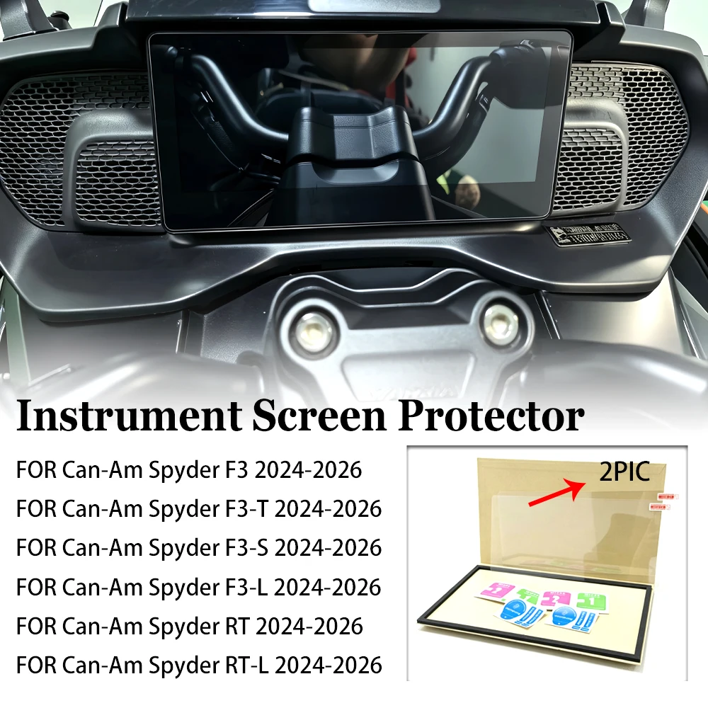 2PIC Instrument Screen Protector Film For Can-Am Spyder F3 / F3-T / F3-S/ R /RT-L 2024-2026 TPU Anti-Scratch Dashboard Sticker