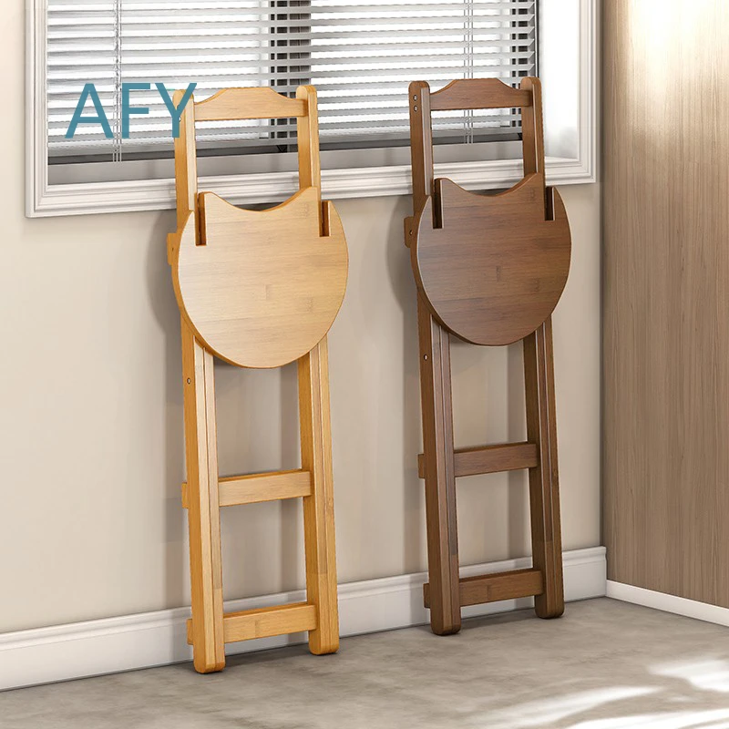Bamboo Small Dining Chair for Home Office Kitchen Bar for Adults Foldable Art Stool Multi Functional High Foot Stool Simple