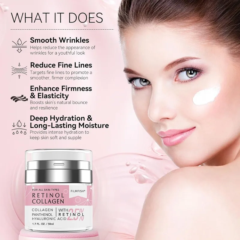 

Retinol Collagen Face Cream Moisturize Nourish Facial Skin Brighten Complexion Boost Skin Elasticity Daily Care