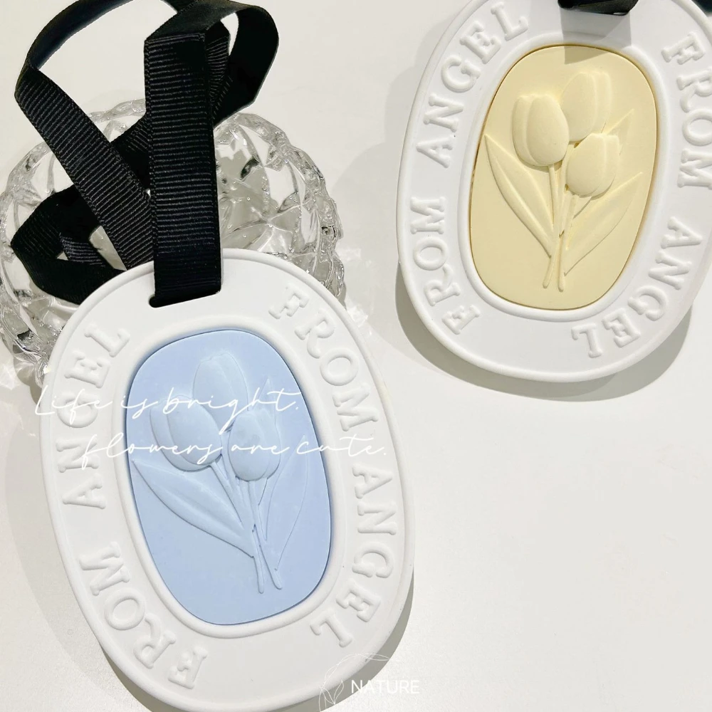 Scented Tulip Car and Closet Ornament, Plaster Diffuser for Home and Office Decor Air Freshener