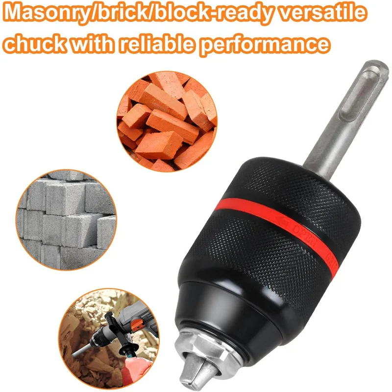 Martelos SDS-Plus de mandril sem chave HA3JAW de 1/2 polegadas, martelo adaptador de broca auto-aperto de 3 mandíbulas,