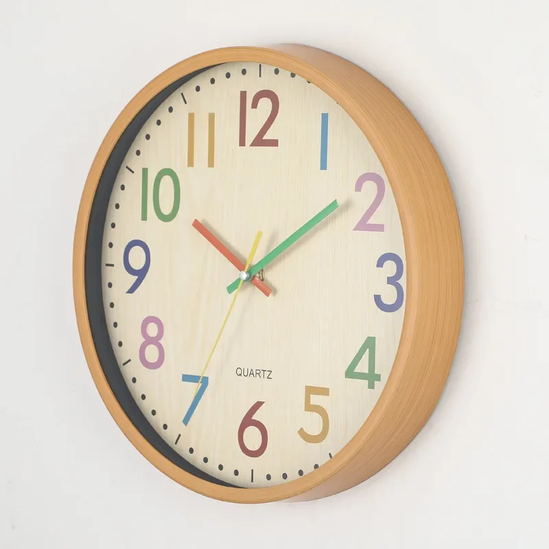 Color wall clock Cartoon bedroom Living room clock Personality creative fashion
