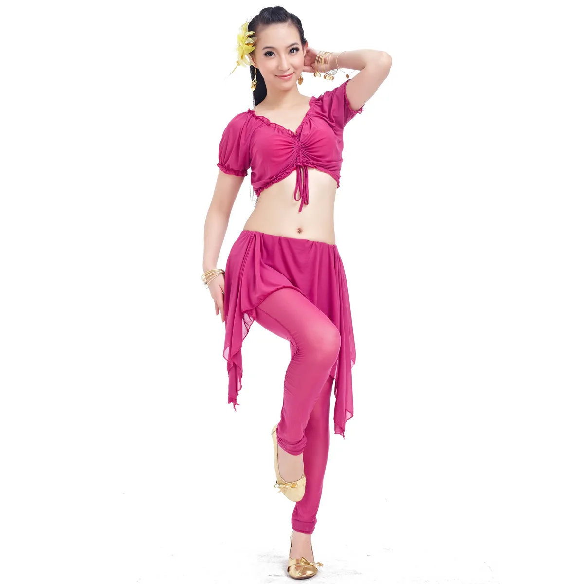 الشاش المياه شفافة تنورة الخصر طماق دعوى الرقص الشرقي دعوى التدريب دعوى ممارسة مجموعة أعلى + السراويل + تنورة الصيف الدعاوى