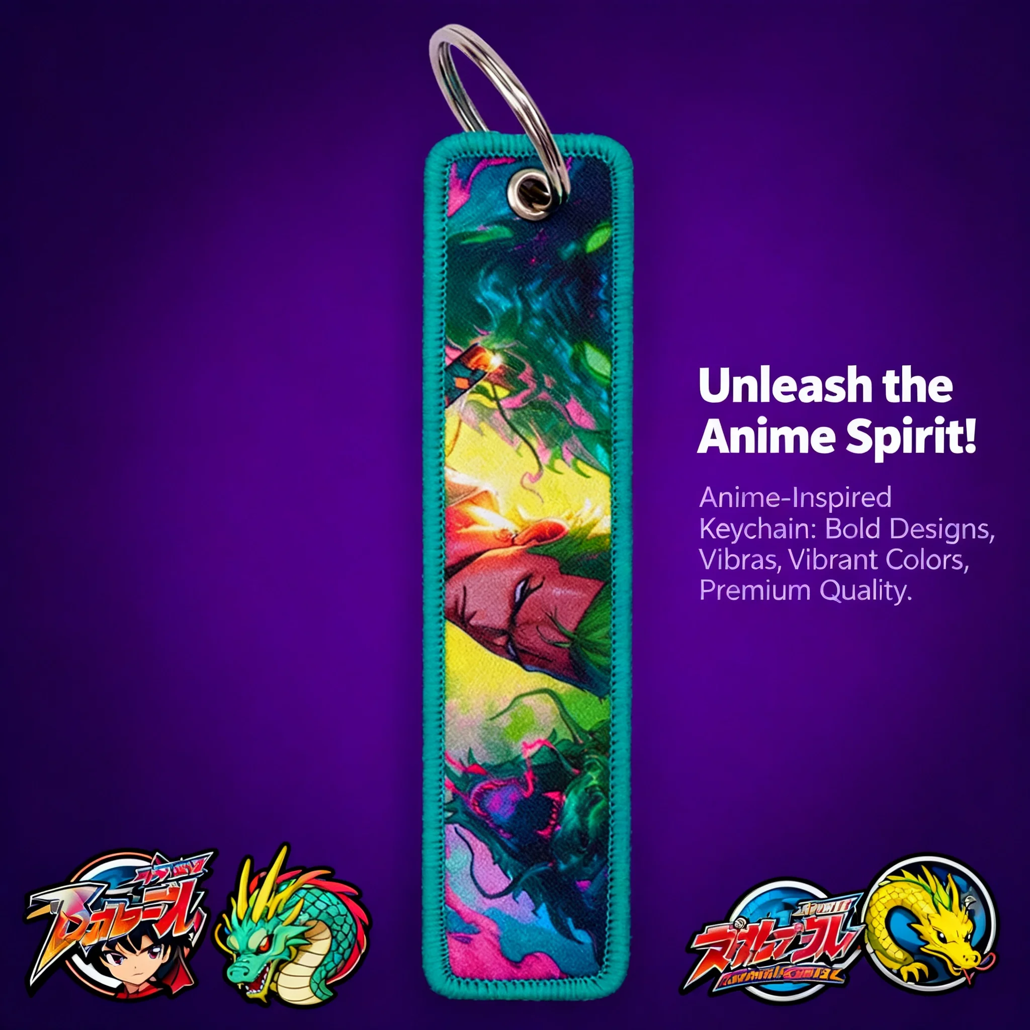 

Anime Embroidery Key Fobs ZORO Key Tags Keychains for Motorcycles Cars Keyring Cosplay Accessories Toys Gifts