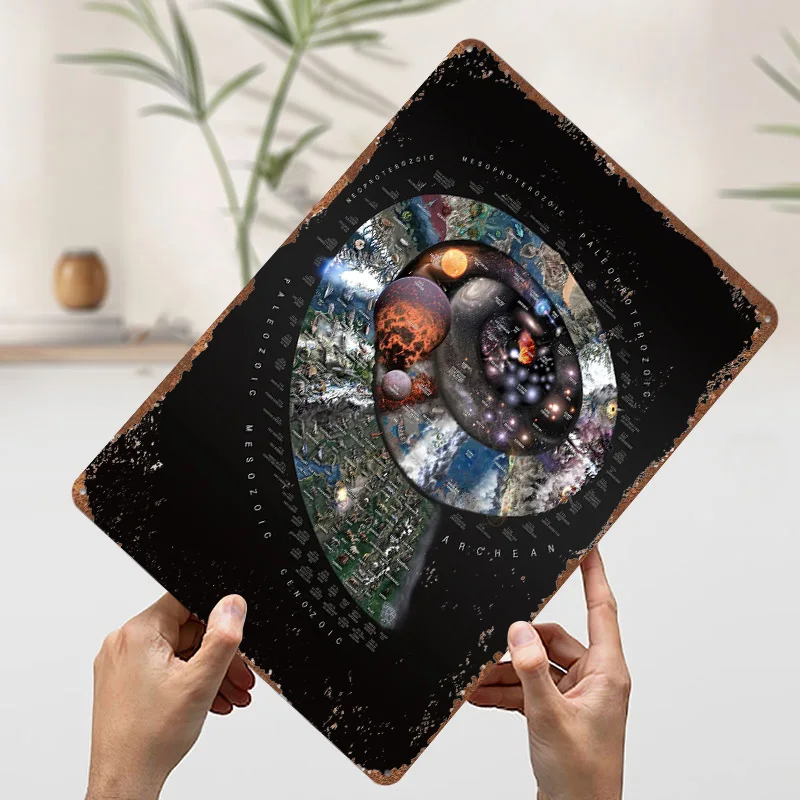 Natur Zeitspirale Porträt Metall Poster Blechschilder Haus Dekor Benutzerdefinierte Metallschild für Wandkunst Dekoration Gaming Raumdekoration