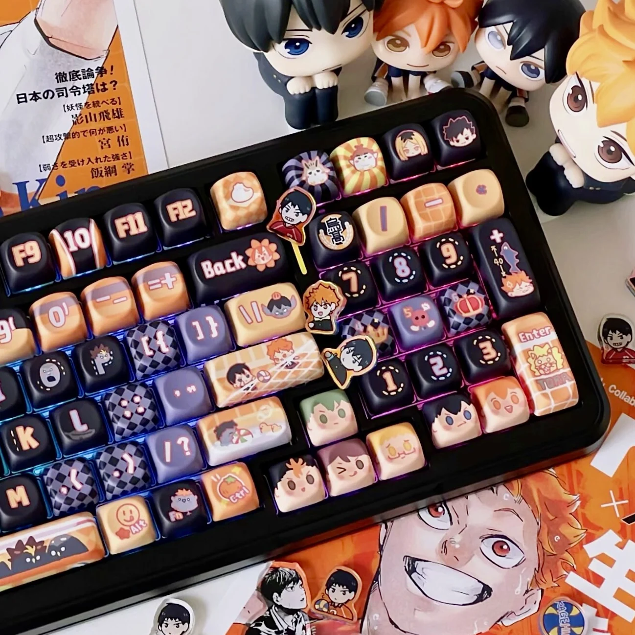 

Anime Haikyuu!! Cool handsome ambitus cartoon Keyboard cap Q version High appearance level decoration Birthday gift