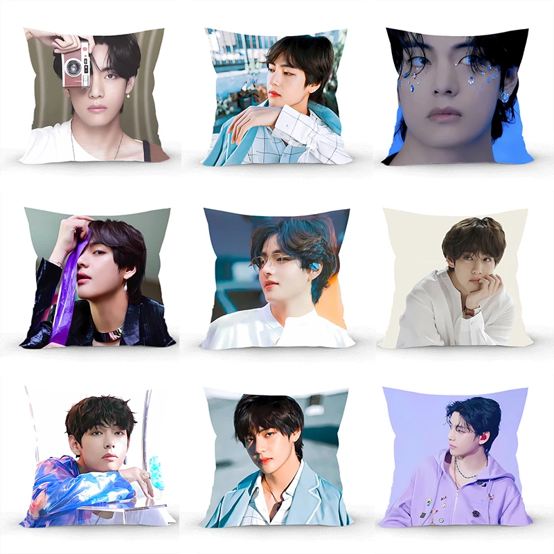 Juste de coussin K-Kim Tae Hyungs, taie d'oreiller, chambre, bureau, café, voiture, Dakimakura, cadeau de mode