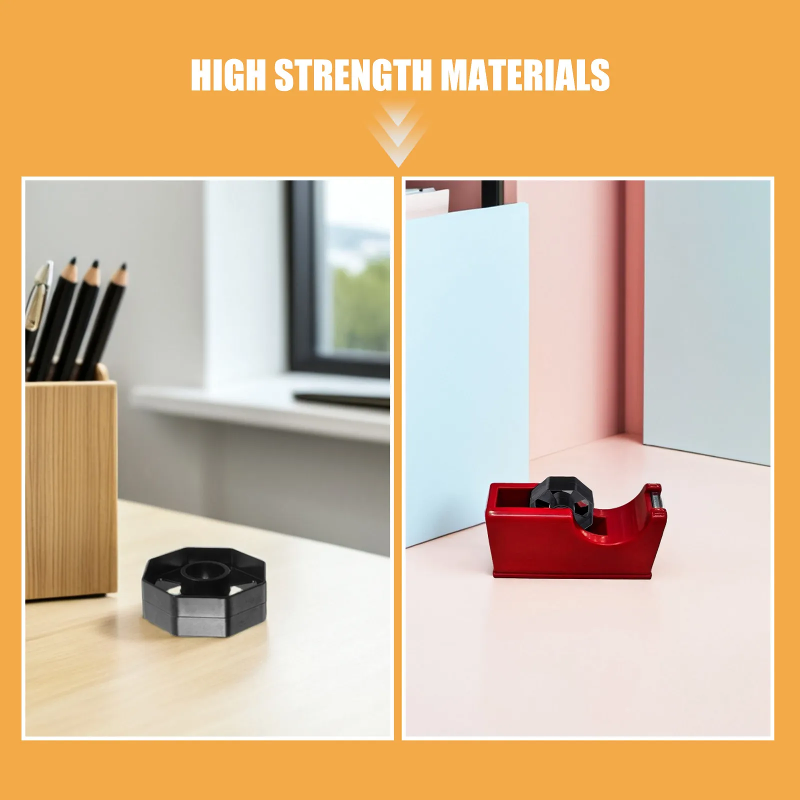 4Sets Tape Dispenser Core Insert Replacement Roller for Desktop Tape Holder Stable Smooth Rotation Office Home Use