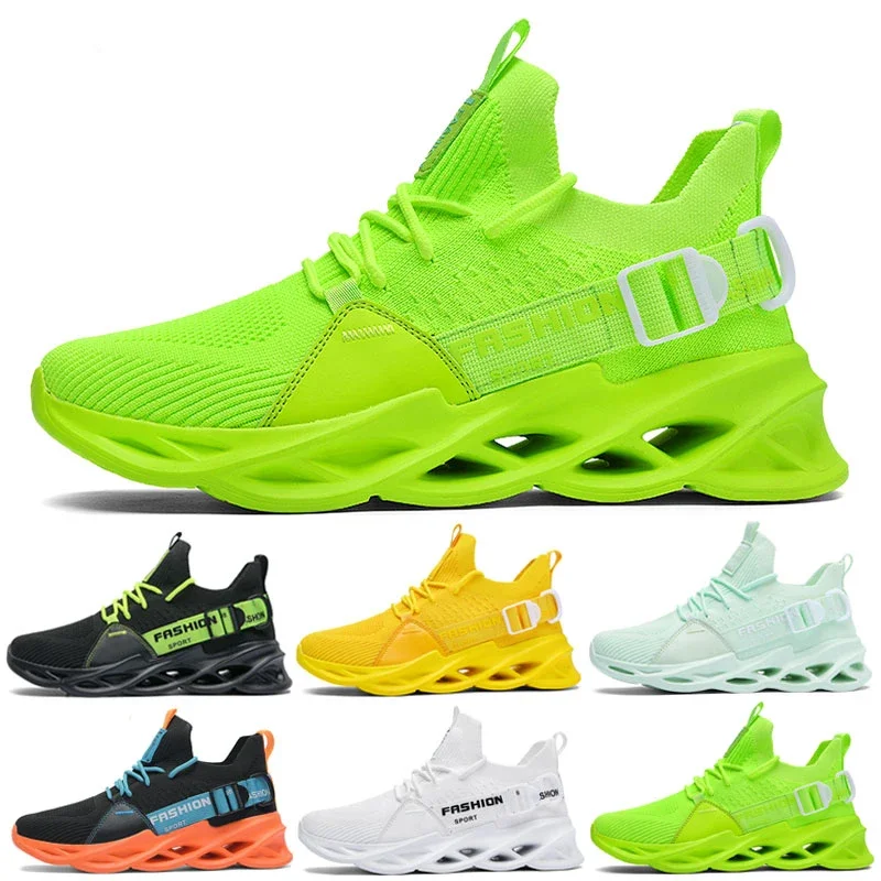 Women Men Sneakers Breathable Men Running Shoes Lightweight Cushioned Soft Sole Blade Casual Shoes Mesh Lace Up Size 36-46