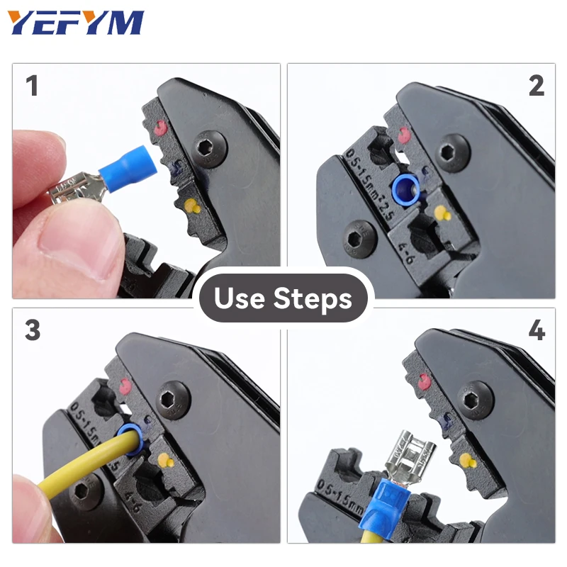أداة العقص للمحطات المعزولة سلك AWG 20-10 (0.5-6mm2) RV/SV/FDD/MDD موصلات كماشة كهربائية بسقاطة HX-30J