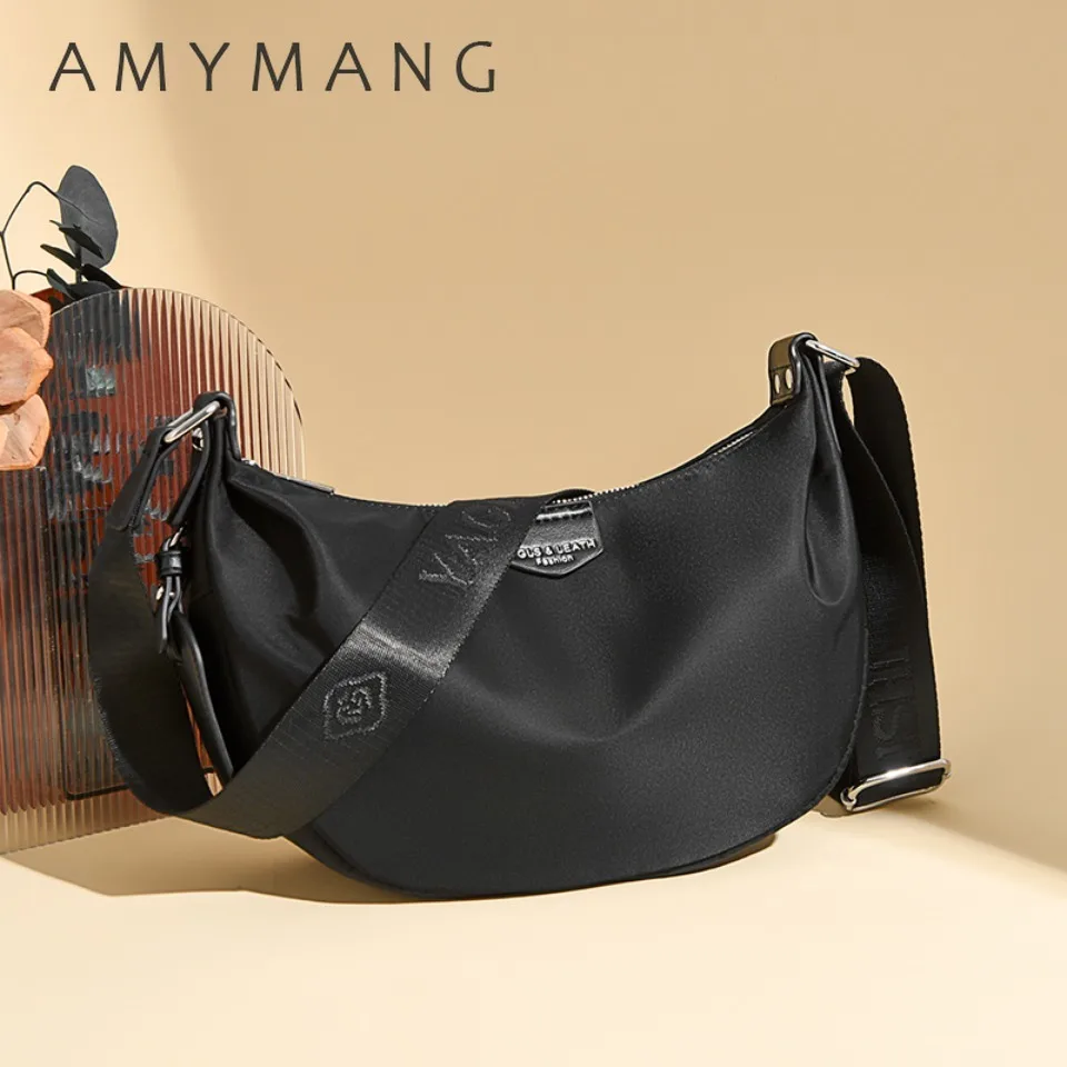 Women Nylon Crescent Crossbody Bag Unisex Lightweight Dumpling Hobo Sling Shoulder Bag Large Capacity Daily Travel Messenger Sac