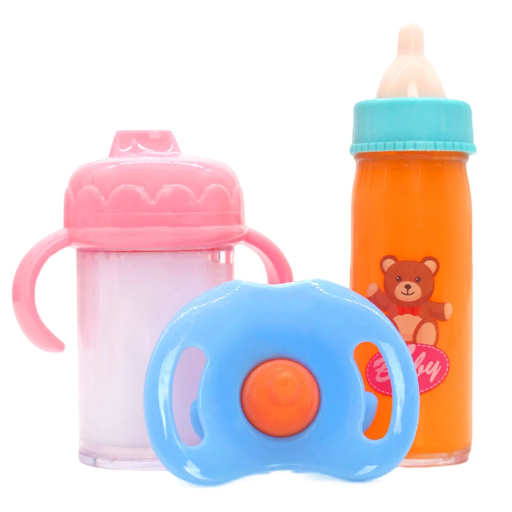 2pcs Baby Doll Feeding Set with Toy Stroller Milk and Juice Bottles and Pacifier Perfect Holiday Gift Baby Doll Accessories