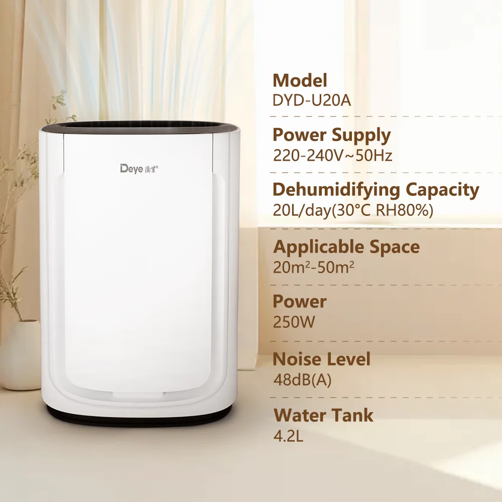 Deye DYD-U20A المدمج في المؤين الذكية واي فاي المنزل كله آلة لتنقية الهواء الاستخدام المنزلي المحمولة مزيل الرطوبة المنزلية