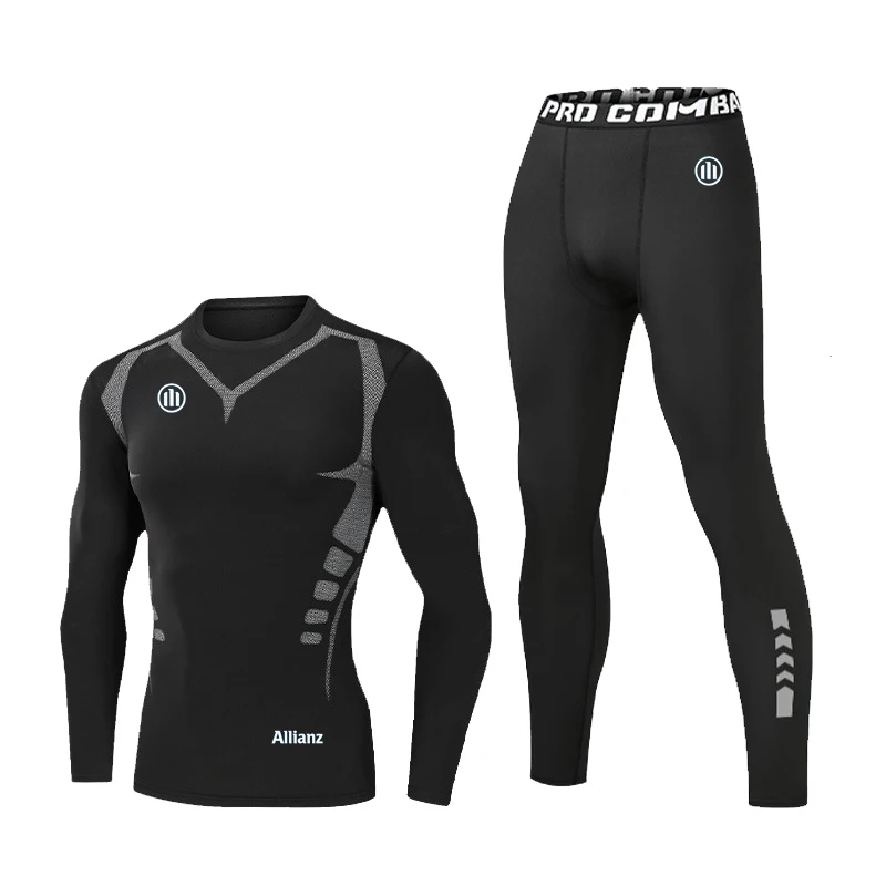 Allianz Logo Men's Fitness Sports Suit, Quick-Drying, Breathable and Highly Elastic
