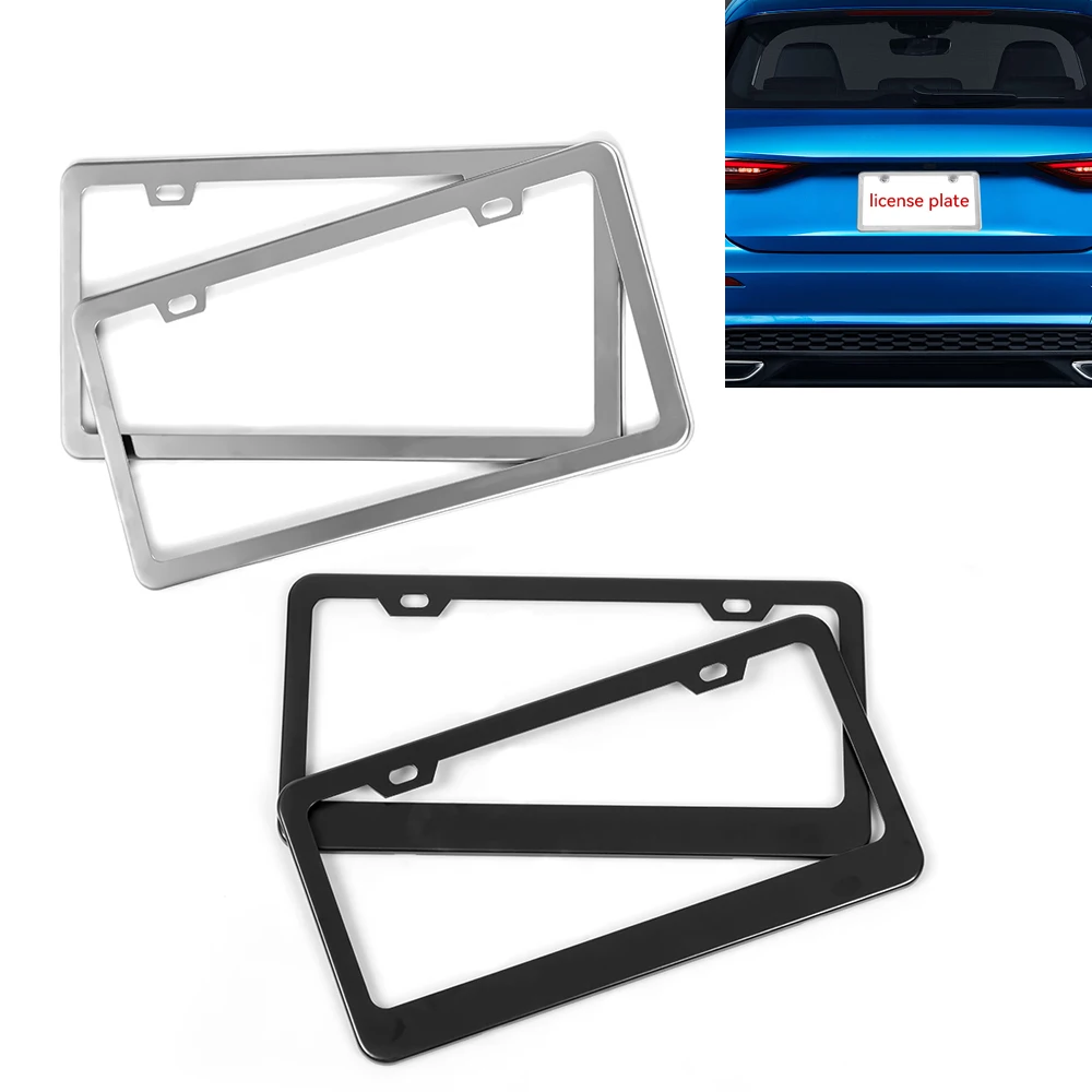 

Универсальная рамка номерного знака из нержавеющей стали, стальная, серебристая, металлическая рамка номерного знака автомобиля, крышка этикетки, винтовая крышка