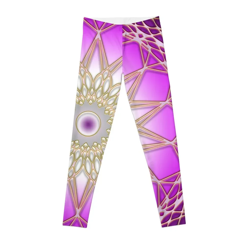 Anandi Pink Mandala Leggings Golf wear Women's tights Womens Leggings