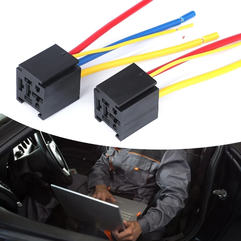 Reliable 80A Relays Socket Wiring Harness for Vehicle Electrical System with Clear Identification Mark Easy Installation H9EE