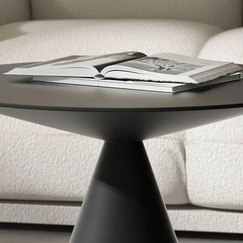 الشاي الأسود الجانب طاولات غرفة القهوة المعيشة الفاخرة طاولات القهوة المستديرة الحديثة طاولة صغيرة Basse صب صالون أثاث المنزل YY50CT #5