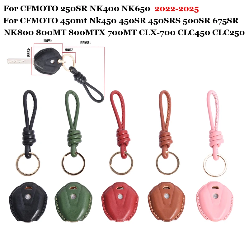 

For CFMOTO 250SR NK400 NK650 450MT 450SR 450SR-S 500SR 675SR 800MT CLX-700 CLC450 Motorcycle Accessories Leather Keychain Key