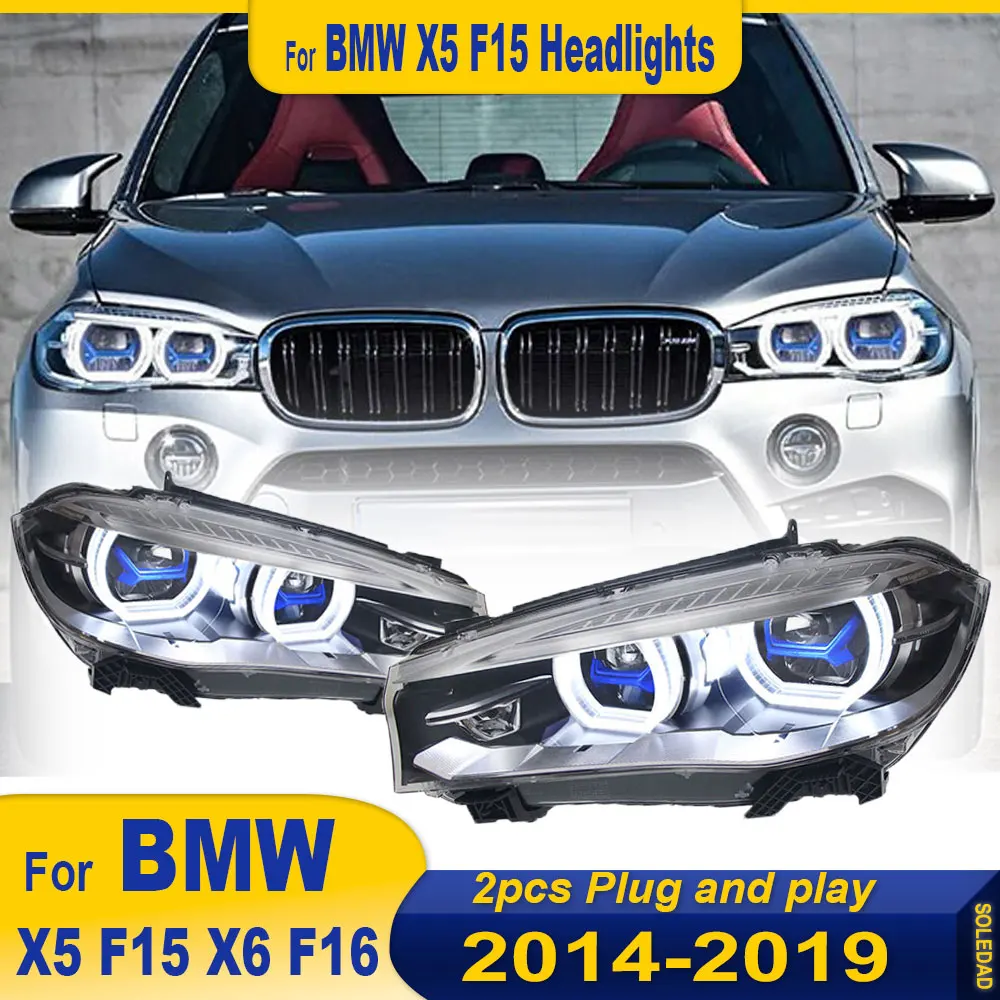 Car Front Headlamp For BMW X5 F15 X6 F16 Headlights 2014 2015 2016 2017 2018 LED DRL Signal Lamp Modified Headlights Accessories