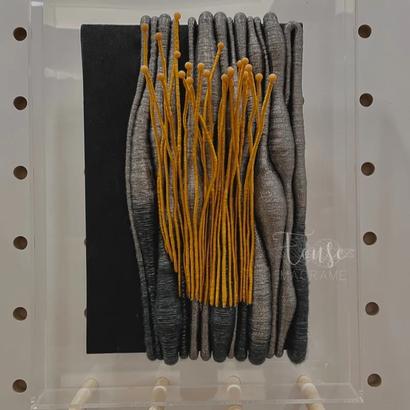 

Modern Abstract Fiber Wall Art Handmade Textile Sculpture Creative Macrame Wall Decor for Contemporary Interior