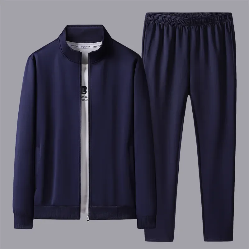 

Men's Sports Spring and Autumn Cardigan Trendy Sportswear Stand Collar Loose Casual Jacket Suit