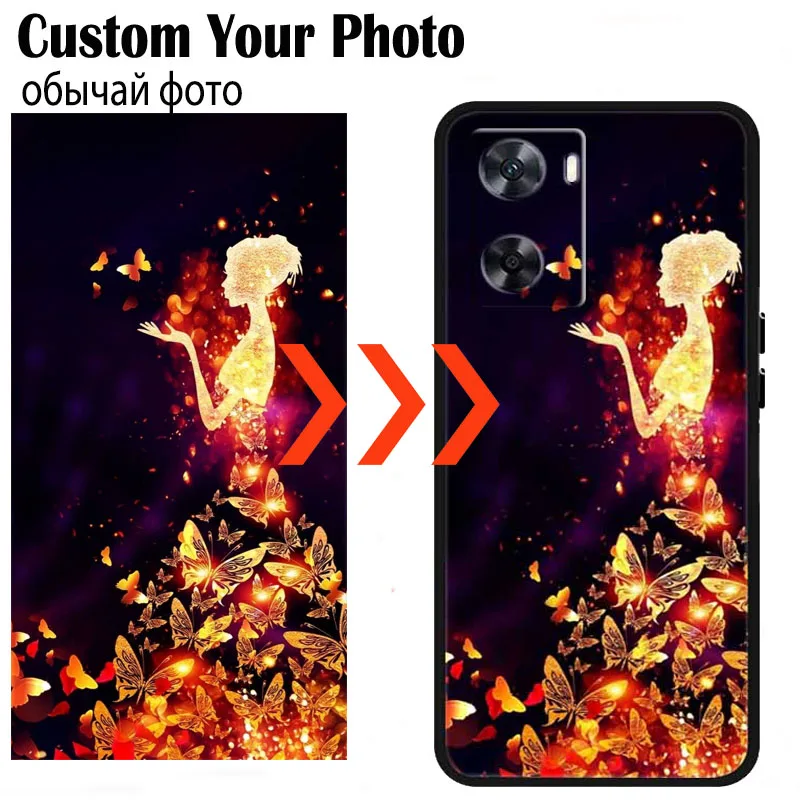 Custom Personalized Imagen Case For Oppo A57S A57 4G A57E DIY Photo Phone Cover For Oppo A77S A77 5G Cases Black Silicone Fundas