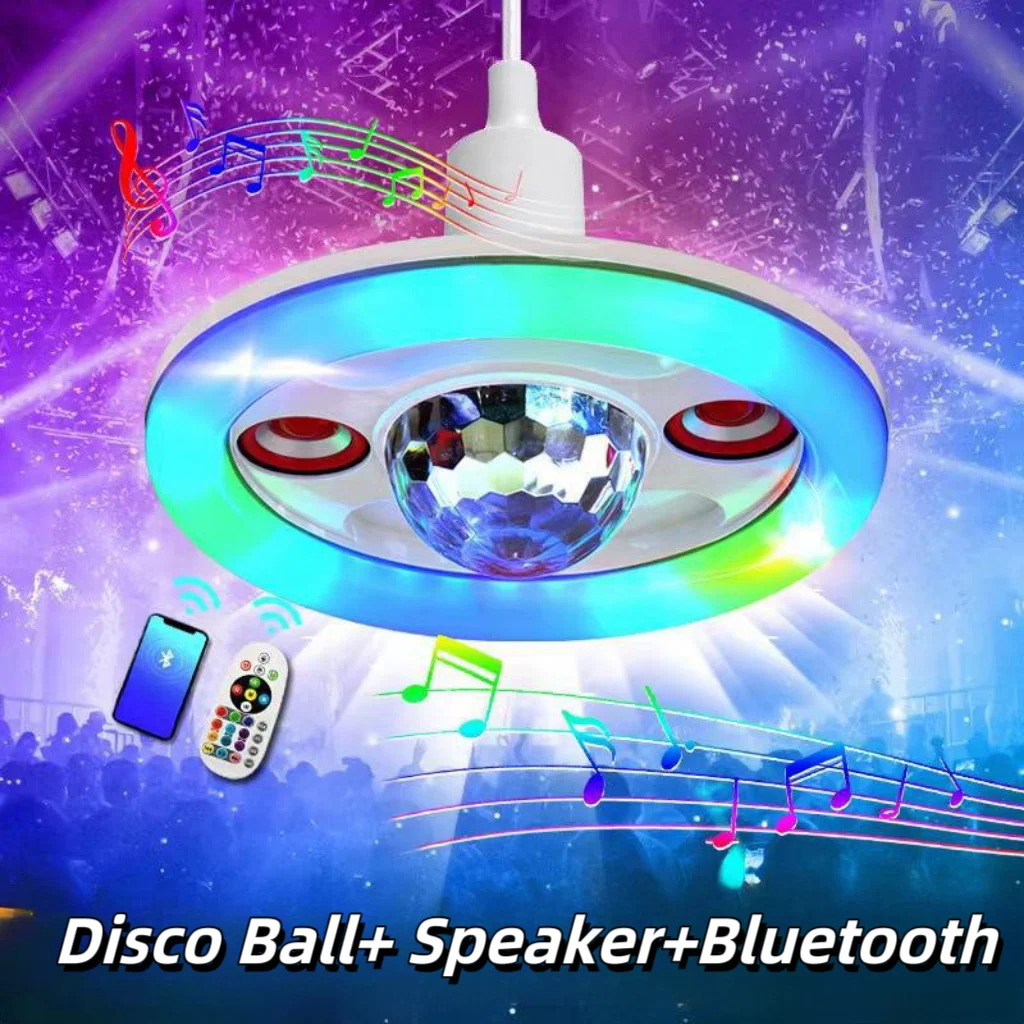 36W E27 Multifunction Disco Lights with Speaker RGB White Bluetooth Music Party Lamp for Birthday Wedding Home Christmas DJ