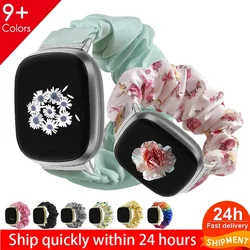 Scrunchies banda de tela elástica para Fitbit Versa 3 Sense, Correa tejida, correa de reloj Raplacement para Fitbit Versa 3 Sense