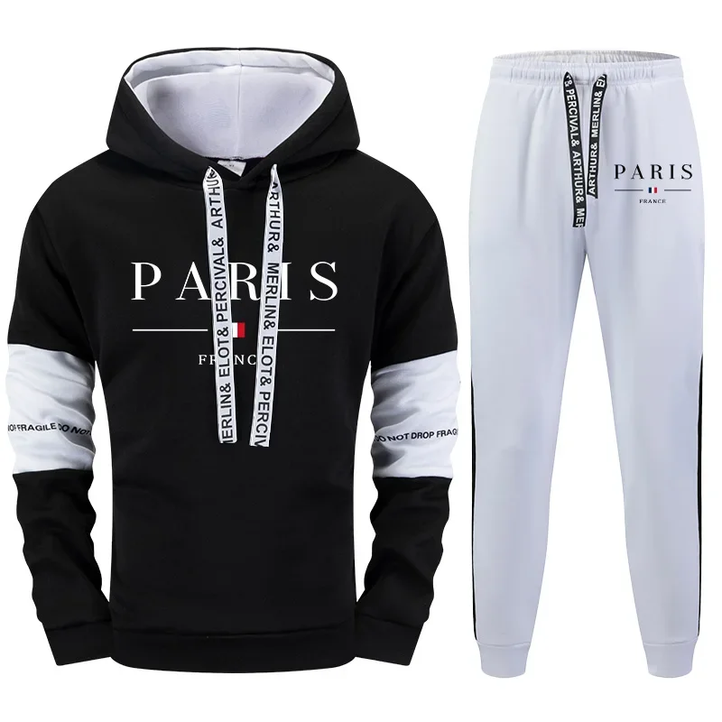 Simple Casual Mens Tracksuit Outdoor Quality Autumn Winter Sports Hooded Single Sweatshirts And Sweatpant Comfort Sports Fitness