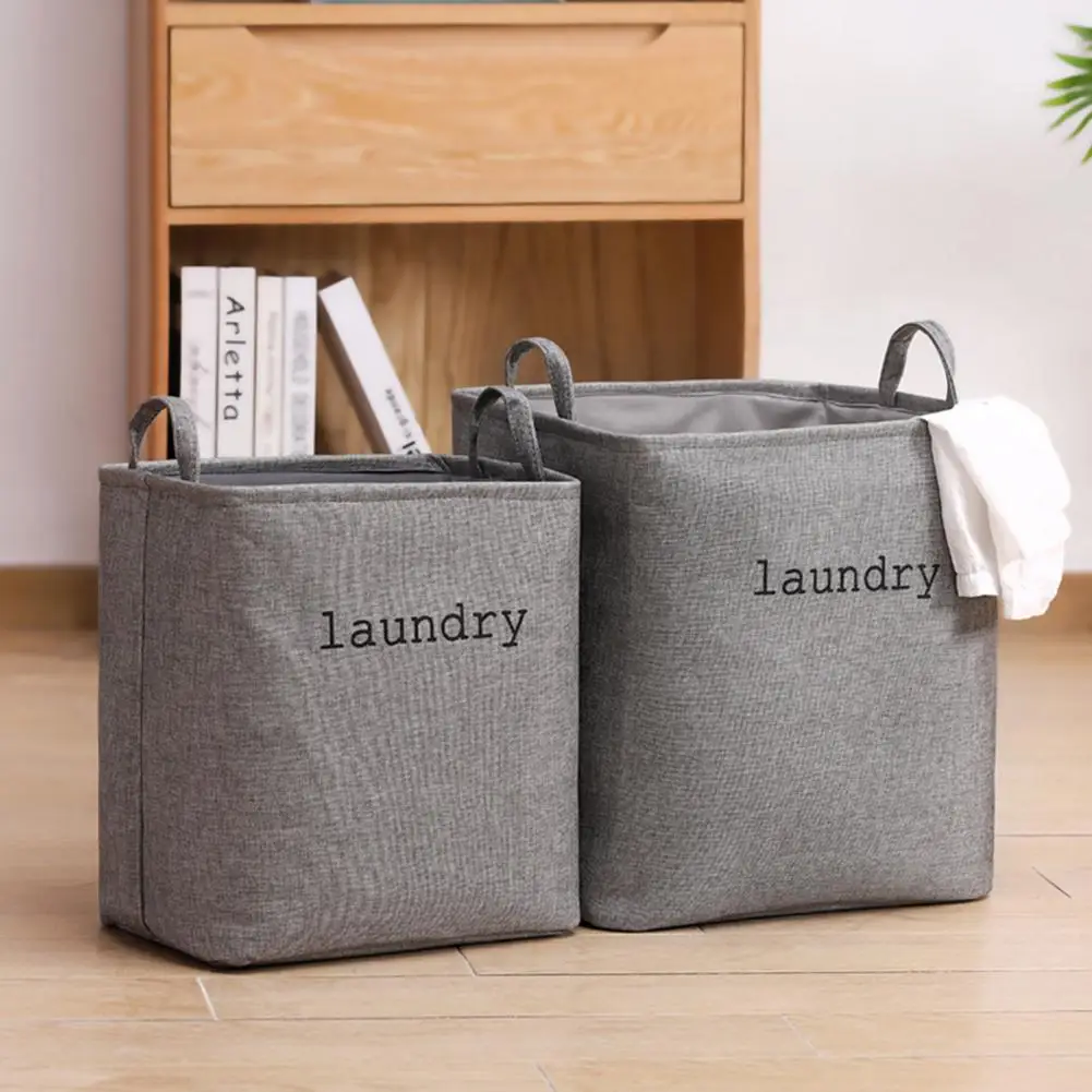 Thick Laundry Hamper Bag Large Capacity Saving Space Demin Washing Storage Foldable Clothes Basket for Bedroom