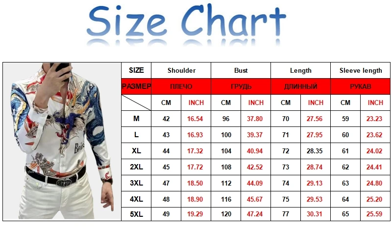 Y2K Spring Man Vintage Printed Social Black Shirts Luxury Mens White Oversized Hot Diamond Dress Shirt Techwear Chemise Homme 셔츠