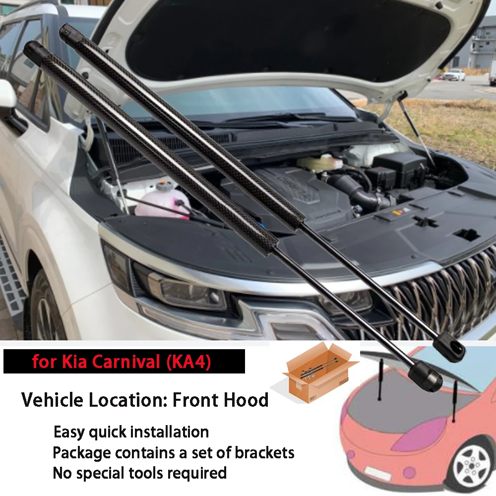 For Kia Carnival KA4 2020-2025 Grand Carnival Front Hood Bonnet Modify Gas Struts Lift Support Shocks Damper Absorber Prop Rods