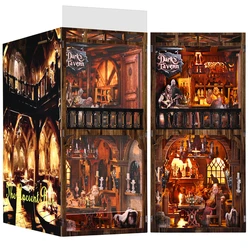Book Nook Kit Sean's Bar DIY Wooden Puzzle Whiskey Bar Beer bar Bookshelf Dollhouse Model Bookend Building Home Decoration