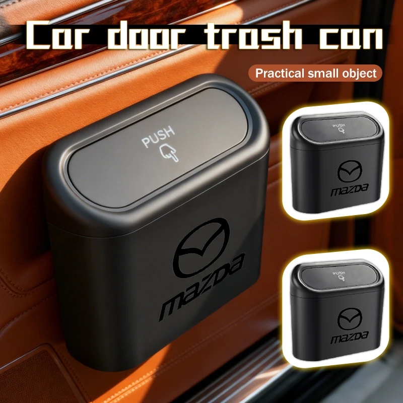 Poubelle de rangement pour porte de voiture, en ABS, avec couvercle à poussoir, pour Mazda CX9 MX5 RX8 Axela Demio Atenza MS GJI GH BK MP