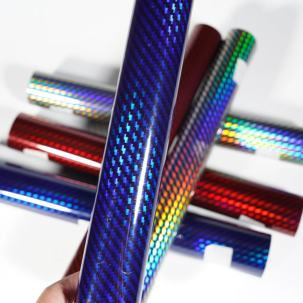 عالي اللمعان 9D ليزر قوس قزح ألياف الكربون فيلم التفاف لاصق الفينيل لملصق السيارات دراجة نارية اكسسوارات ملصقات ضبط السيارات