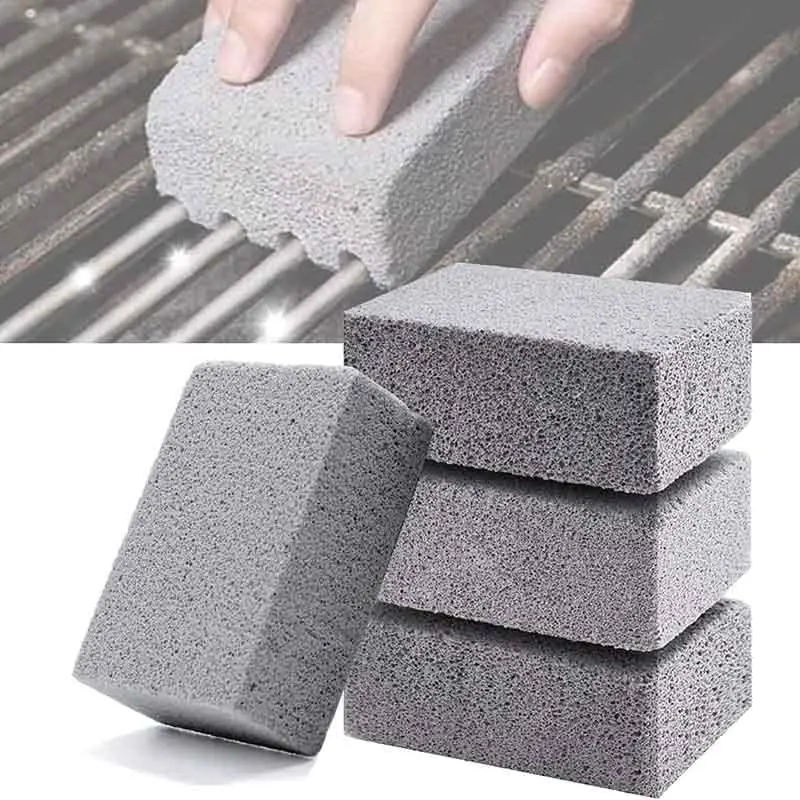 1pc BBQ Grill Cleaning Brush Brick Block Barbecue Cleaning Stone Pumice Brick For Barbecue Rack  Kitchen BBQ Cleaning Tools