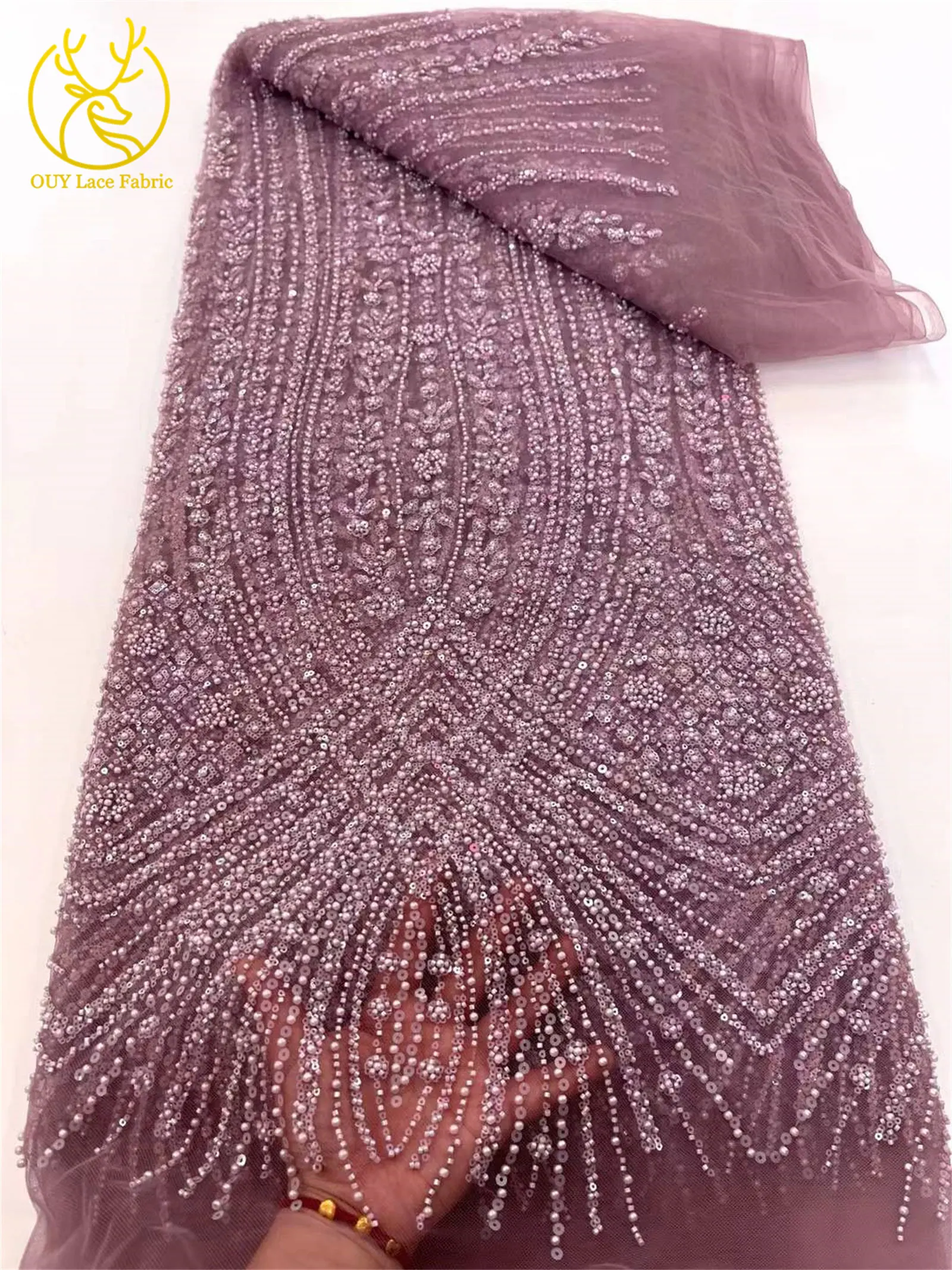 Африканская сетчатая кружевная ткань с блестками и бисером, 2024, высокое качество, синий модный дизайн, вечерние платья в сенегальском стиле, материал юбки