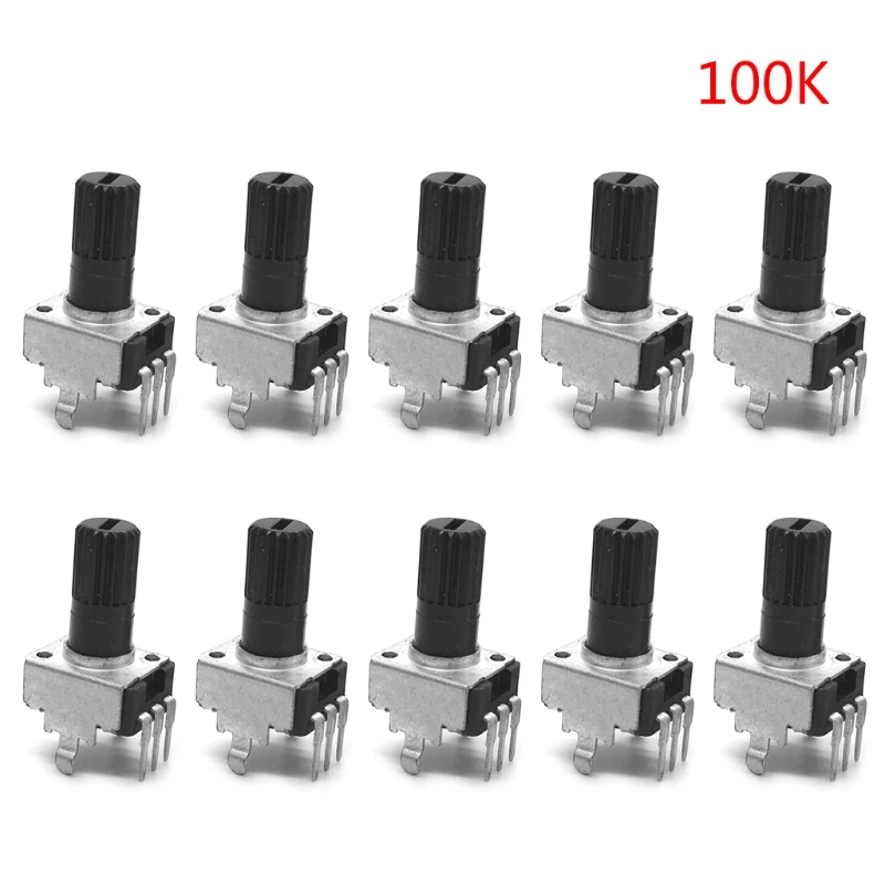 10pcs RV09 แนวตั้ง Potentiometer SHAFT 12.5 มม.1K 2K 5K 10K 20K 50K 100K ยาว 0932 แนวตั้ง T8DF