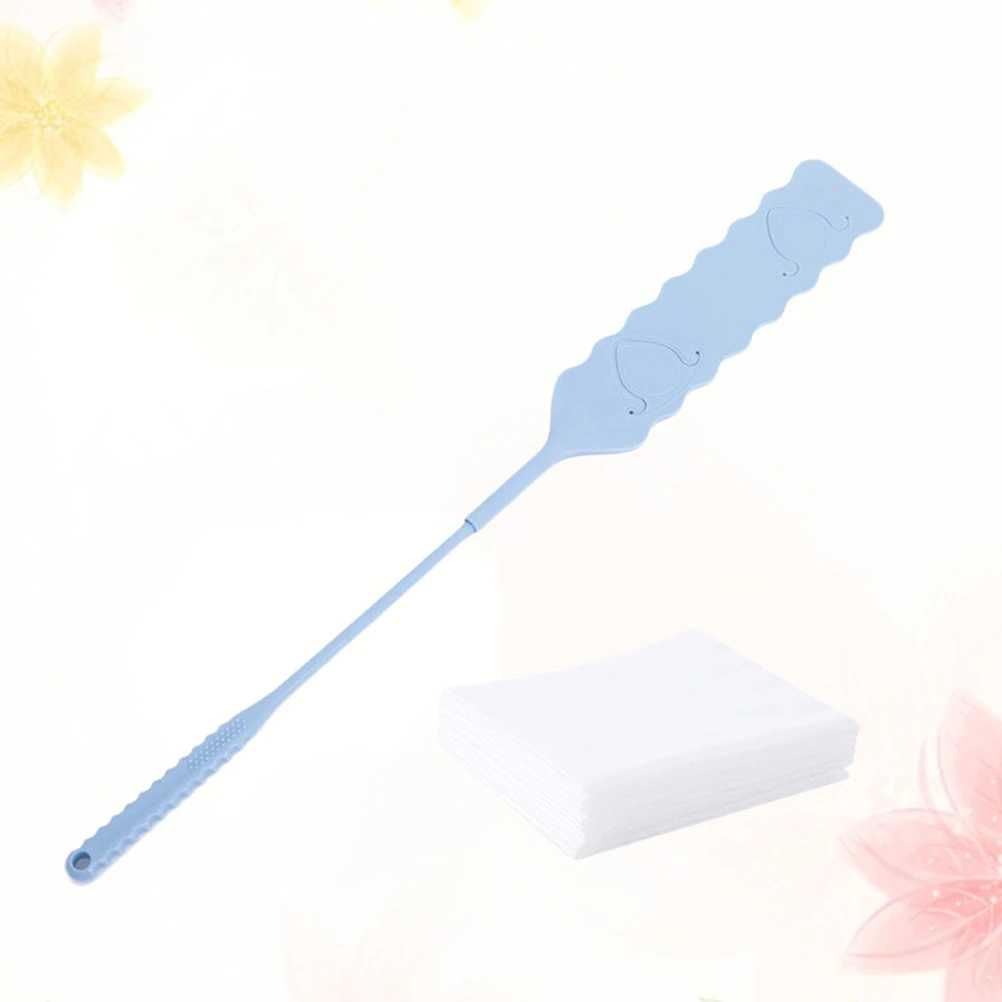 

Non-Woven Cleaning Brush Long Brush Head Extend Handle Dust Hair Cleaner Kitchen Bathroom Gadget with 10 Replacement