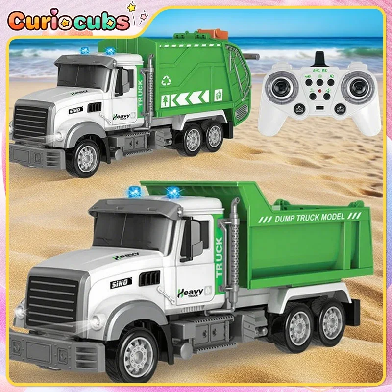 1:12 RC Sanitation Truck Remote Control Garbage Car Liftable Dump Truck Electric Engineering Vehicle Model Boy Toy Kid Gift