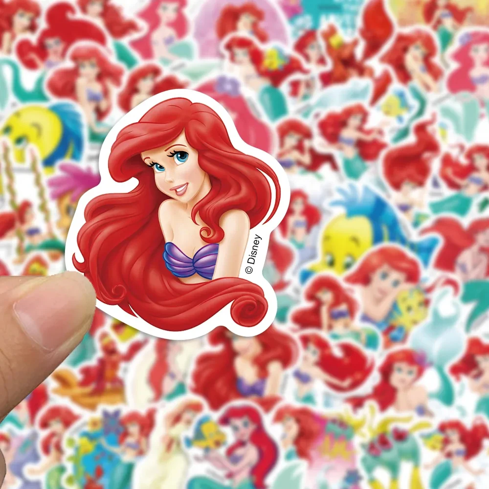 10/30/50PCS Disney Cute Little Mermaid Ariel Princess Stickers DIY Suitcase Laptop Fridge Kawaii Cartoon Graffiti Decal Toy Gift