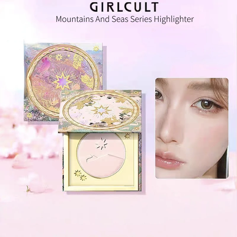 Girlcult Classic Mountains And Seas Series Highlighter Peach Blusher Cream Expansion Color  Long Lasting Natural Glow Cosmetics