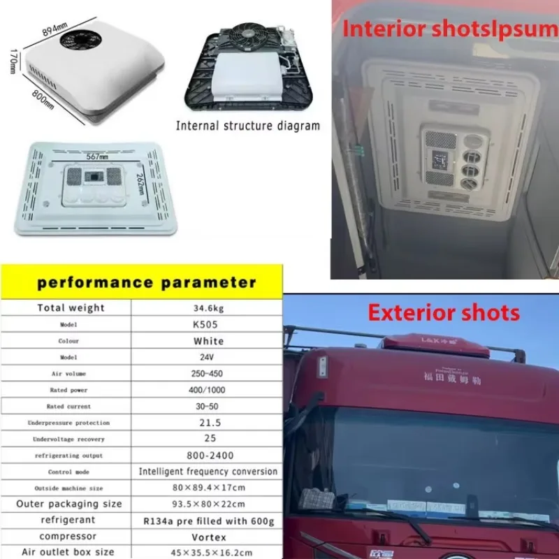 New Car Electric Cooling Equipment 12v Air Conditioning System Inverter Dc For Heavy Trucks Caravans Caravans