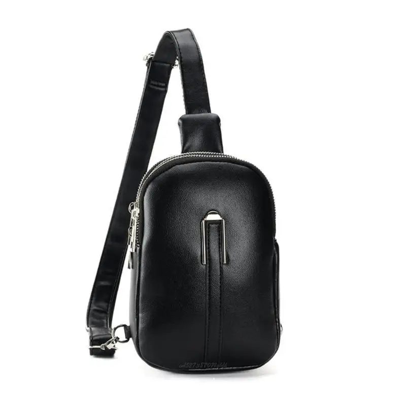 X5XA Chest Bag PU Leather Crossbody Purse Shoulder Bag Perfect for Individual
