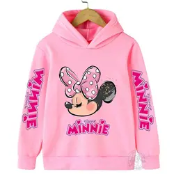 Minnie Mouse Daisy bambini felpe con cappuccio vestiti per ragazze Disney felpe Pullover Kawaii Anime cartoni animati ragazzo bambini Casual felpa con cappuccio top