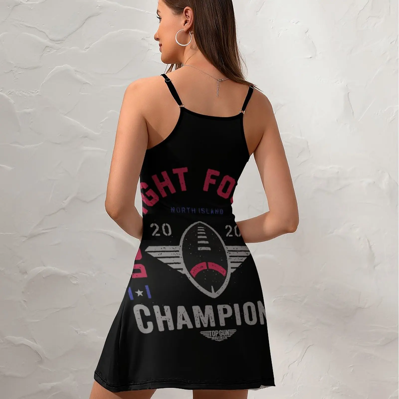 Top Gun Maverick Dogfight Football Champions Classic Premium Exotic  Woman's Dress  Women's Sling Dress Casual  Clubs Suspender