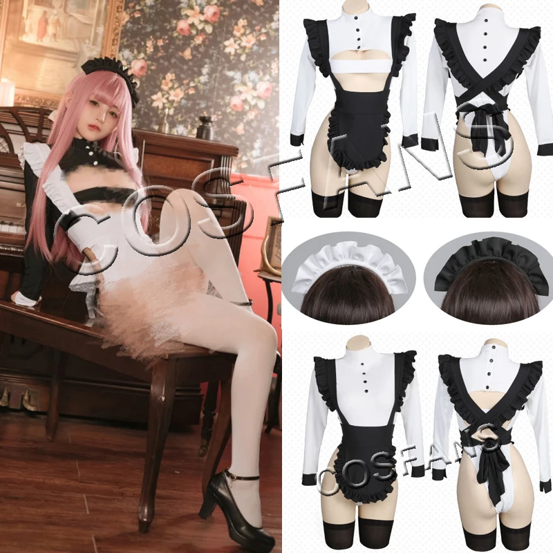 Original Design Cosplay Costume Fashion Sexy High Fork Maid Dress Activity Party Role Play Clothing M-L New Arrival