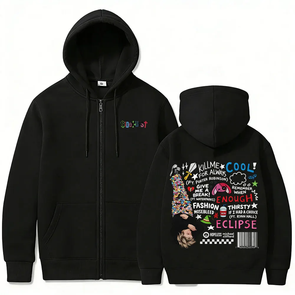 

5 Seconds of Summer Zipper Hoodie Everyone's A Star Zip Up Jacket Men's Women Hip Hop Gothic Zip Up Sweatshirt Coat Streetwear